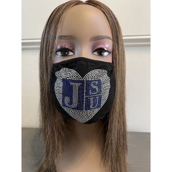 Jackson State University Bling Face Mask Heart - Picture 4 of 12